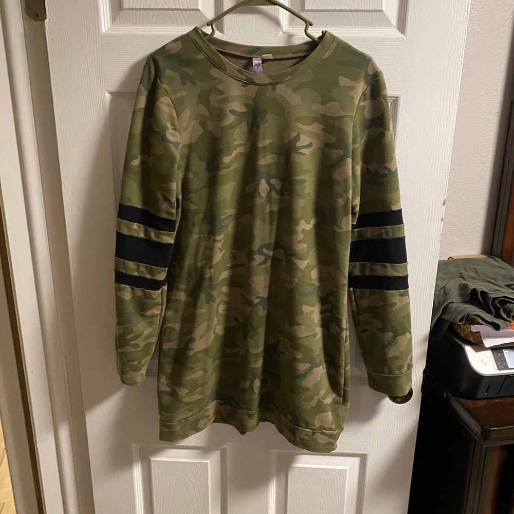 Camo long sleeve dress